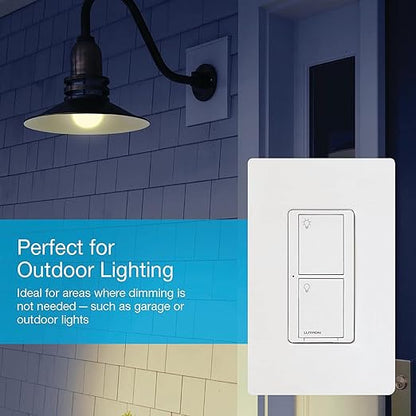 Lutron Caseta Original Smart Light Switch (Lutron Smart Hub Required), for Home, LED Lights, and Fans, 6 Amp, Single-Pole/3-Way, Neutral Required, PD-6ANS-BL, Black