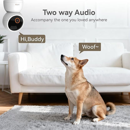 xpai Indoor Camera Wireless, 3K Indoor Camera No Subscription,360° Motion Detection Room Cameras for Google TV, 5G Wireless Cameras with 2-Way Audio, Security Cameras for Baby and Pet