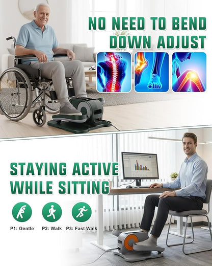 VIVURN® 019 Under Desk Elliptical 12 Adjustable Speeds Motorized Leg Exerciser While Sitting for Seniors As Seen on TV with Non-Slip Mat Low Impact Quiet&Portable Pedal Exerciser for Home and Office