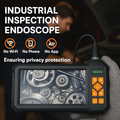 49.2 Feet Inspection Endoscope Camera with Light, 1080P HD Borescope Camera with Light, 4.3" IPS Screen, IP67 Waterproof Sewer Borescope, 49.2Ft Semi-Rigid Cord Drain Pipe Endoscope Cool Gadgets Tool
