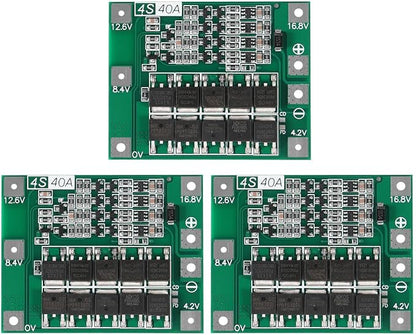 Gebildet 3pcs Enhanced 4S 40A 16.8V 18650 Lithium Battery Protection Board PCB BMS Charger Protection Circuit Balance Charging Module