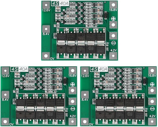 Gebildet 3pcs Enhanced 4S 40A 16.8V 18650 Lithium Battery Protection Board PCB BMS Charger Protection Circuit Balance Charging Module