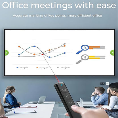 [M Monoie] Wireless Presenter, 2.4GHz USB Control Presentation PPT PowerPoint Clicker for Keynote, Laptop, Google Slides - Supports Hyperlinks & Tactile Buttons