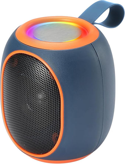 Portable Bluetooth Speaker – 8W HD audio quality, TWS stereo pairing, LED light show, compact and portable, suitable for outdoor use, can be used in cars, travel and parties, a cool teen gift(Blue)