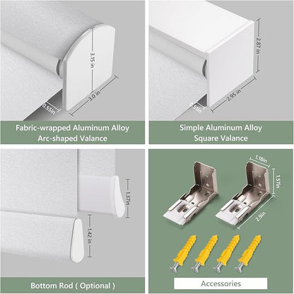 Zshine Motorized Blackout Window Blinds Customize Width (23-95 Inches) Remote Control Wireless and Rechargeable Roller Shades Blinds for Windows, Home, Office, Hotel, Club, Restaurant(82141E)
