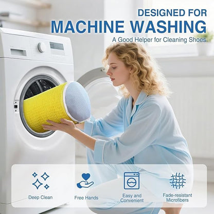 XXL Shoe Washing Machine Bag: Laundry Bag for Washing Machine - 2pc Reusable Cleaning Laundry bag for Sneaker, Tennis Shoe, Cleaner Kit, 360° Deep Clean with Shape keeper (2 PCS)