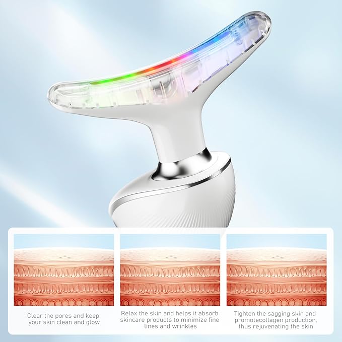 Cocobeen Face Neck Tool for Skin Care, Electric Neck Face Lifting Device for Wrinkle Removal (White)
