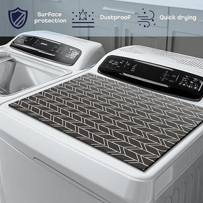 Teenyyou 2 Pcs 26" x 18" Dryer Top Protector Mat, Washer and Dryer Topper, Non Slip Waterproof Machine Cover Dust Proof Quick Drying Topper Pad for Laundry and Kitchen (Classical)
