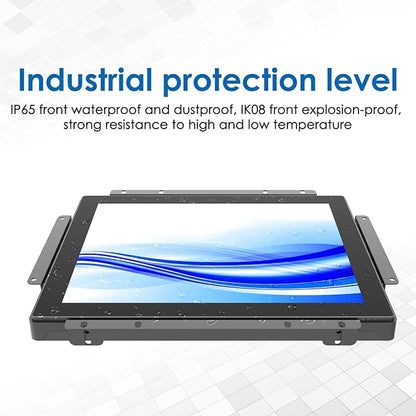 GreenTouch 12.1 Inch 1000 Nits High Brightness Display Capacitive Touchscreen Open Frame LCD Touch Screen Monitor - Front IP65 and IK08-1024 x 768 - Black