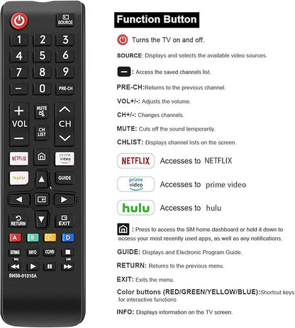 Universal Remote Control for All Samsung TV Remote Compatible All Samsung LCD LED HDTV 3D Smart TVs Models