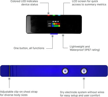 Frontier X2 Smart Heart Rate Monitor Chest Strap, Wearable Heart Rate Monitor with Strain, Breathing Rate, Real Time Vibration Alerts and 20+ Fitness Activities with Continuous Heart Monitoring