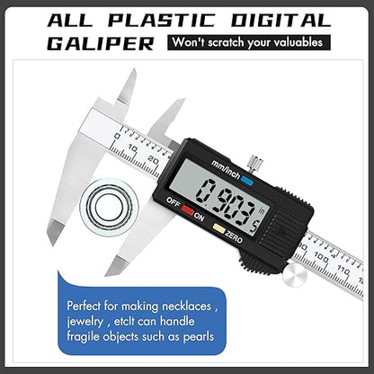 Simhevn Electronic Digital Caliper Measuring Tool, Stainless Steel Vernier Caliper Digital, Easy Switch from Inch Metric, LCD Screen,0-6inch/150mm Caliper Measuring Tool for DIY/3D Printing