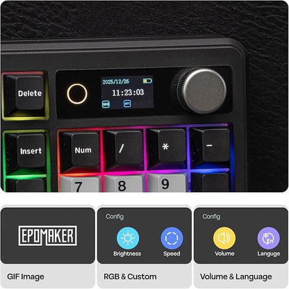 EPOMAKER TH99 PRO 96% Mechanical Keyboard with Screen & Knob, 10000mAh, 2.4Ghz/BT, Hot Swap, Custom Driver, RGB Backlight, PBT Keycap, Wireless Gaming Keyboard for PC/Mac (Black, Creamy Jade)