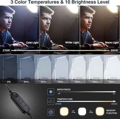 Lighting for Video Calls, 30 Light Modes Video Conference Light, Desk Ring Light with Stand for Webcam, Meetings, Live Stream, Home Office. CRI 97.8