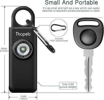 Thopeb–The Original Personal Safety Alarm for Women Self Defense – Elders & Kids Self Defense Keychain Siren – 135dB Loud Siren Bird Sound – Cute Key Chains Protection (Charcoal)
