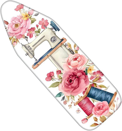 Nuxovilar Ironing Board Cover Needle Cotton 15x54 Inches | Ironing Board Cover and Pad Vintage Floral Needle Cotton for Bedroom, Laundry Nook, Craft Room