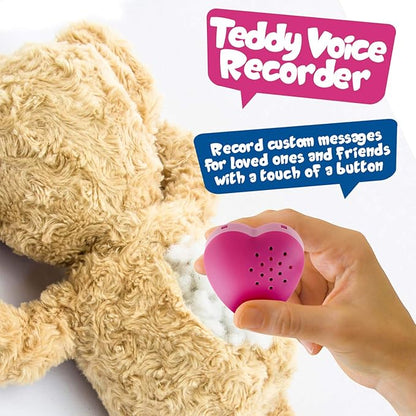 Inventiv 2 Pack, 30 Second Voice Sound Recorder Module for Plush Toy, Stuffed Teddy Bear Animal Recordable Heart, Record Custom Messages (Pink/Blue)