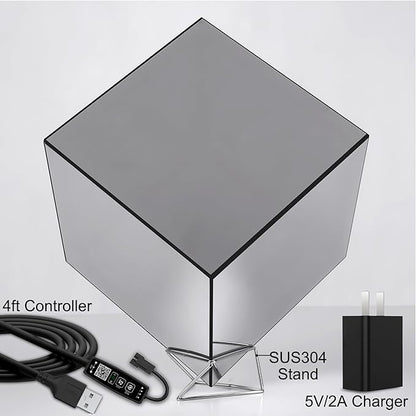 Heepulor Infinity Hyper Cube LED Table Lamp, Color-Changing Music-Sync APP-Controlled Ambient Light for Gaming, Party, Home (10 Inches)