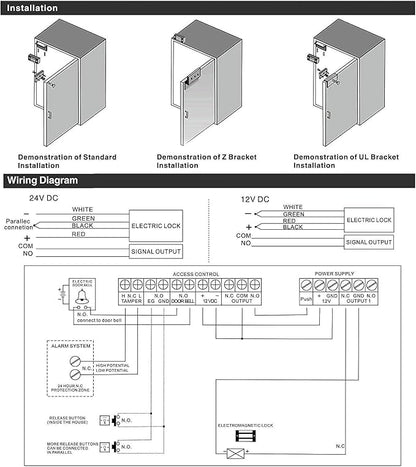 Electric Magnetic Lock 60KG 130LBS Holding Force Electromagnet Lock 12V Fail Safe NC Mode Single Door for Access Control System