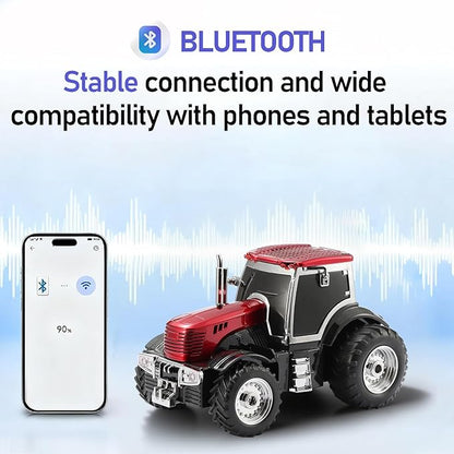 Tractor Head Bluetooth Speaker – unique Bluetooth car speaker with HD stereo, TWS pairing, LED party lights, portable wireless outdoor speaker, car model decoration, and a great gift for men (RED)