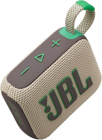 JBL Go 4 - Ultra-Portable, Waterproof and Dustproof Bluetooth Speaker, Big JBL Pro Sound with Punchy bass, 7-Hour Built-in Battery, Made in Part with Recycled Materials (Sand)