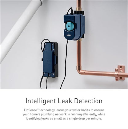 Moen Flo Smart Water Monitor and Automatic Shutoff Sensor, Wi-Fi Water Leak Detector for 3/4-Inch Diameter Pipe, 900-001
