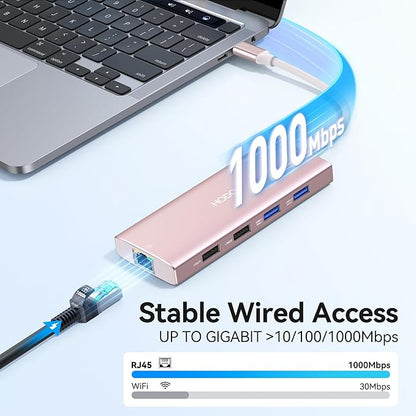 USB C Hub Multiport Adapter, 10-in-1 Laptop USB C Docking Station for Dell/HP Laptop, Type C Dock to 4K HDMI,Ethernet,100W PD,3USB 3.0, 2USB 2.0, SD/TF, Thunderbolt Dock for MacBook, Surface, Lenovo