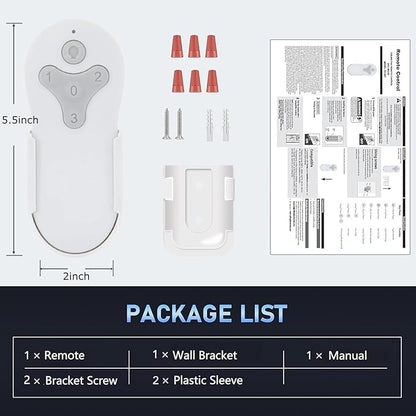 Ceiling Fan Remote Control Compatible with Harbor Breeze KUJCE10311/TR214A KUJCE10712/TR214B 2BB78-ITL-F304C, 304.25 MHz，3-Speed and Light Dimmer Learn Key (Remote Only)