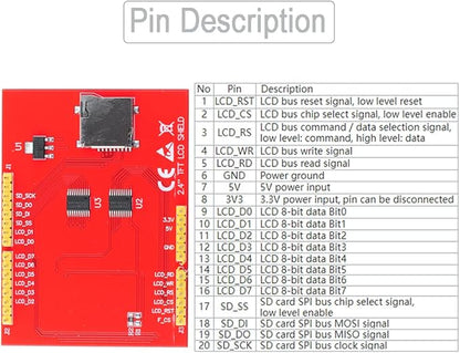 DIYmalls 2.4" inch TFT LCD Display Module ILI - 9341 Resistive Touchscreen 5V/3.3V 8-bit Parallel Interface w/SD Card Slot for Arduino Mega-2560