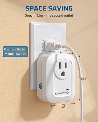 DEWENWILS Remote Control Outlet Wireless Wall Mounted Light Switch, Electrical Plug in On Off Power Switch for Lamps, Fans, Household Appliance, No Wiring, 100 Feet RF Range, Programmable