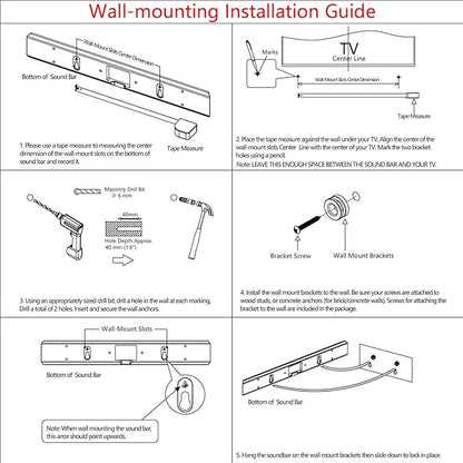 Vdsvksd Wall Mount Brackets Set Compatible with Vizio Soundbar M21d-H8R M21d-H8 SB362An-F6 V21d-J8, Bracket Screws Included