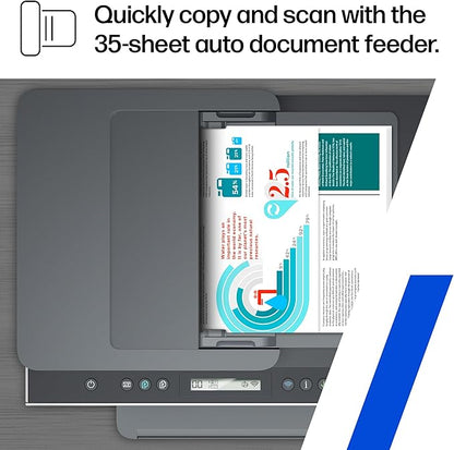 HP Smart Tank 7301 Wireless All-in-One Ink Tank Printer, Scanner, Copier with 2 Years of Ink Included, Best-for-Home Office, Cartridge-Free Refillable, AI-Enabled (28B70A)