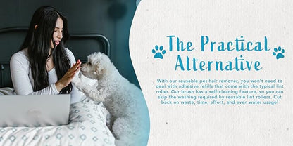 Lint Brush and Pet Hair Remover for Laundry, Clothes, Couches, Car Seats, Furniture and Fabric. Reusable Dog and Cat Fur Wizard Hair Removal Brush. ALLISTAR (Sky Blue)