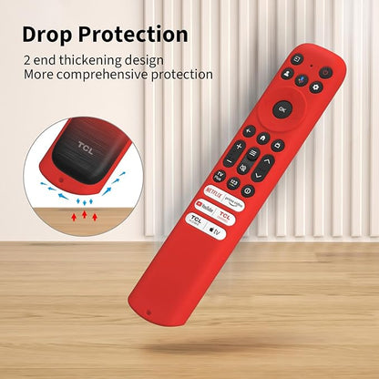 Hi Color Silicone Cover for TCL RC813 FMB1/RC923/RC902V Remote Protective Case Sleeve for TCL Smart TV Remote RC813 FMB1 Case Cover(red)