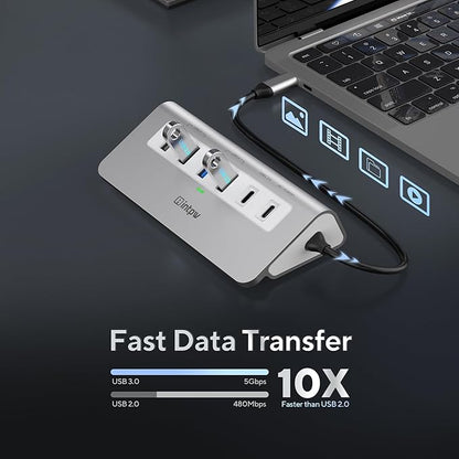 P9 USB C Hub, intpw 9-in-1 USB C Hub Multiport Adapter with 4K HDMI, PD 100W, Type-C & 2 USB A 3.0 5Gbps, 2 USB A 2.0, SD/TF Card Reader, Aluminum USB Hub for Laptop, iPhone 17 Series, MacBook, iPad