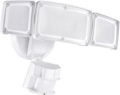 AWSENS 40W LED Security Lights Motion Sensor Light Outdoor, 180 Degree, 4000LM, 5000K, ETL Water Resistant, 3 Head Motion Detected Flood Light for Garage, Yard, Porch (White)