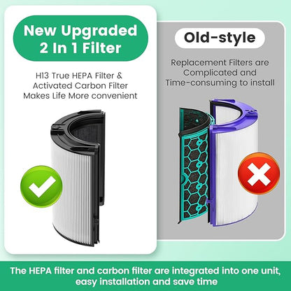 360° Combi 2 in 1 HEPA + Carbon Air Purifier Filter Replacement for Dyson HP10 HP07 TP10 TP09 TP07 TP06 TP04 TP4A HP04 HP06 HP09 HP4B PH01 PH02 PH03 PH04 PH3A DP04 Pure Cool Hot Humidify Fan,1 Pack