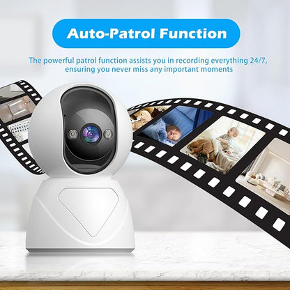 GUOANVISION 3MP Indoor Pan/Tilt Security Camera, 5G WiFi 360° Rotating Home Cameras for Baby Monitor/Pet Camera, Auto-Focus&Zoom,Motion Detection,2-Way Audio,Siren,Color Night Vision,Cloud&SD Card