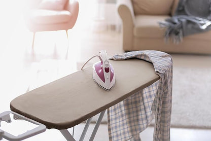 Encasa XO Ironing Board Cover and Pad 54"x18" - 4mm Felt X-Large Iron Board Cover with Padding - Heat Resistant, Stain-Safe Dye, Non Slip Elastic Bungee Cord Tightening Iron Table Cover Beige