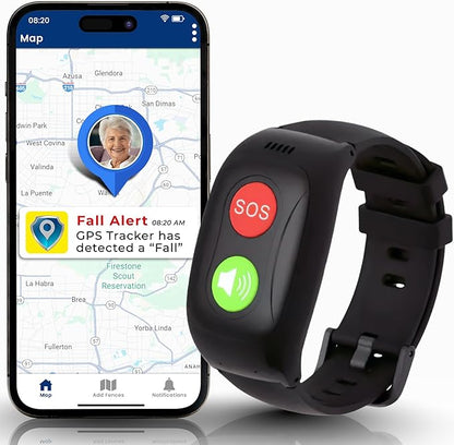 SecuLife SOS Wristband,Fall Detection, GPS Safety Bracelet for Seniors – SOS Button, Geo-Fencing, 2-Way Calling & Caregiver Tracking – Medical Alert Device, Simple & Reliable Alert System