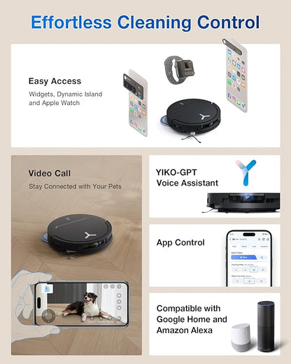 ECOVACS DEEBOT T50 PRO Omni Robot Vacuum and Mop, 3.19” Ultra-Slim, 15,000Pa Suction, ZeroTangle 2.0, TruEdge Edge Cleaning, AIVI 3D Obstacle Avoidance, Auto Mop Wash & Dry, Self-Emptying
