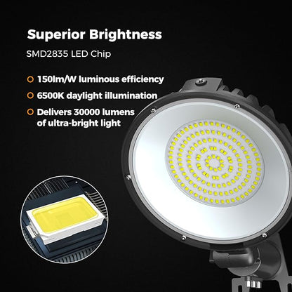 AIKVSXER 200W LED Barn Light 30000LM Dusk to Dawn Photocell LED Outdoor Area Security Light IP66 6500K Daylight for Yard Street Farm Garden Garage 1 Pack