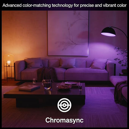 Philips Hue Smart LED A19 Bulb 4-Pack, White Color Ambiance, E26 Base, 7.2W, Full Spectrum Light 1000K-20000K, 810 Lumens, Dimmable, Works with Alexa, Google,& Apple Home