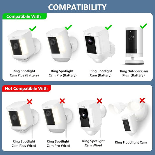 Adjustable Wall Mount for Spotlight Cam Plus/Pro (Battery) and Stick Up Cam/Pro (Battery), 360° Swivel Mounting Bracket for Indoor and Outdoor Use, White