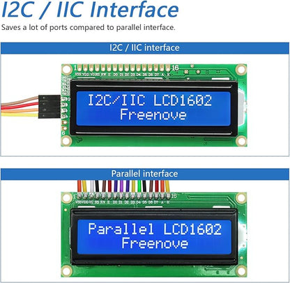 Freenove I2C IIC LCD 1602 Module, New Type TWI Serial 16x2 Display, Compatible with Arduino Raspberry Pi Pico ESP32 ESP8266