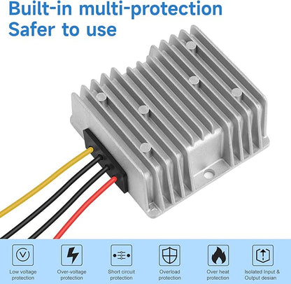 Acridine 20A 240W DC 24V 48V 36V to 12V Step Down Converter Golf Cart Voltage Regulator Reducer Waterproof Buck Transformer Wth Fuse