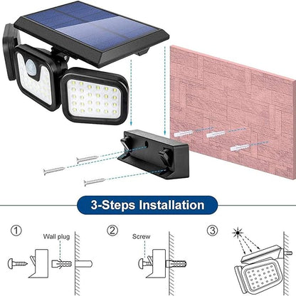 AVJONE Solar Lights Outdoor, 3000LM Super Bright Motion Sensor Outdoor Lights, IP65 Waterproof 6500K Solar Powered Security Flood Light for Garage Yard Patio