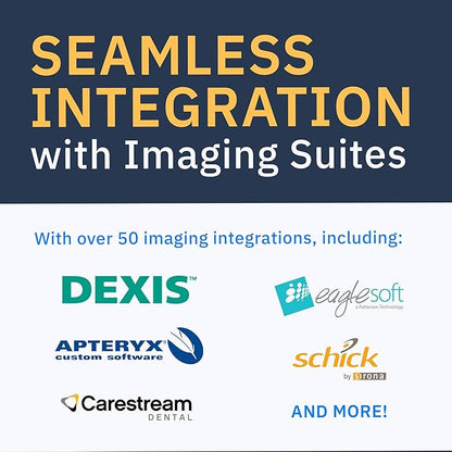 True 1080p HD Intraoral Camera, Show and Capture High-Resolution Images and Video in Over a Billion Color Shades. Seamless Integration with 50+ Dental Imaging Suites Guaranteed.
