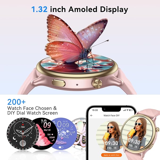 Smart Watch for Women Fitness Tracker: Waterproof Digital Mens Watches Make Answer Call Smartwatch for Android Phone iPhone Samsung Compatible Step Running Pedometer Sleep SpO2 Heart Rate Monitor