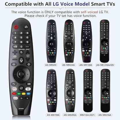 Voice Magic Remote Replacement Control, Compatible with LG Smart TVs, AN-MR20GA MR19BA MR21 MR22 MR23 Series, Google Assistant, Alexa Integration (AKB7585501 Voice)